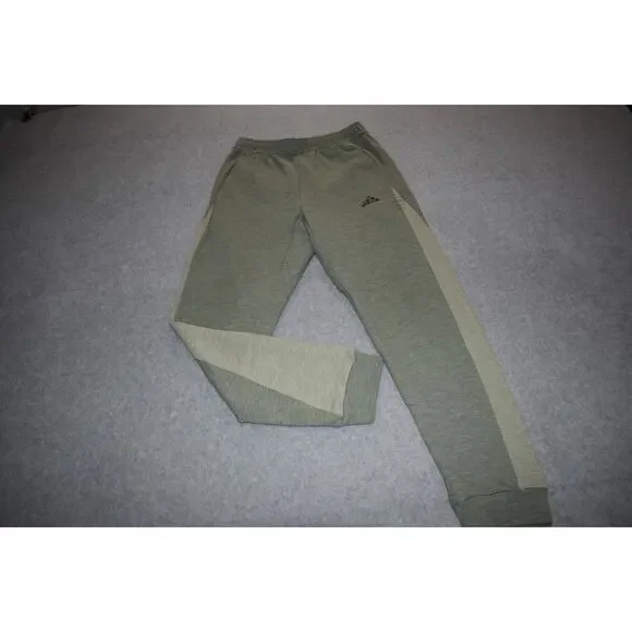 Adidas Gym Pants Joggers Mens Size Small Slight Tapered Polyester Blend Green - Picture 2 of 7
